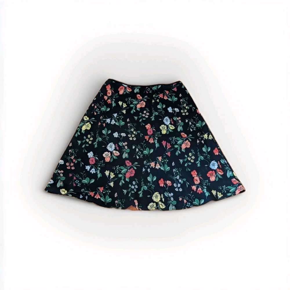 Coquette Cottagecore Floral Satin Slip Skirt Dark Academia A-Line L
